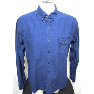 J.Crew Indigo Slim Fit Small Print Blue Button Down Long Slv Shirt Men XL